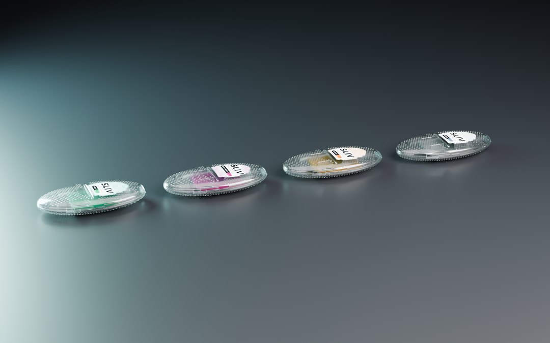 Four SLIV cases in a row: Mint, Mixed Berry, Mango and Clear