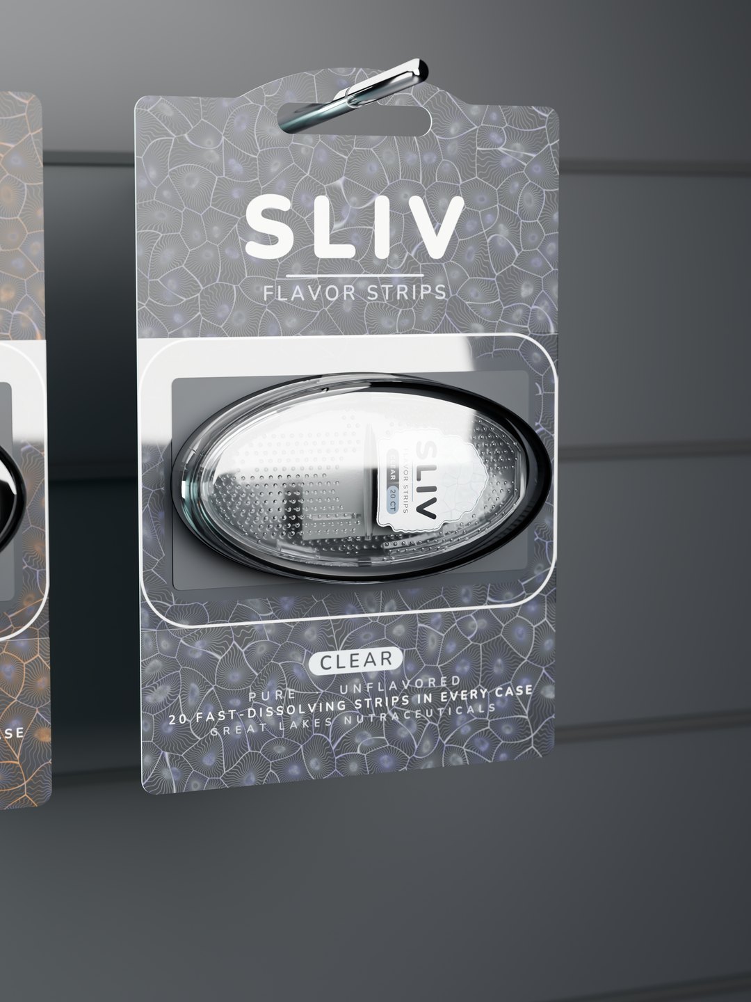 SLIV Clear single card hanging on a peg hook