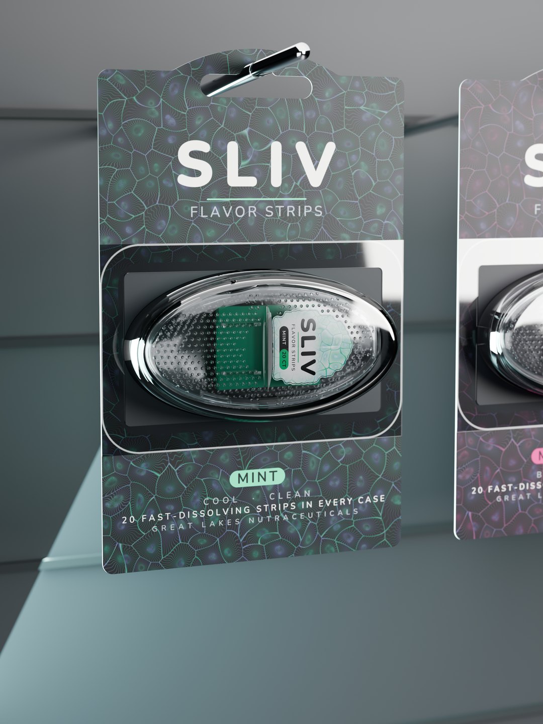 SLIV Mint single card hanging on a peg hook