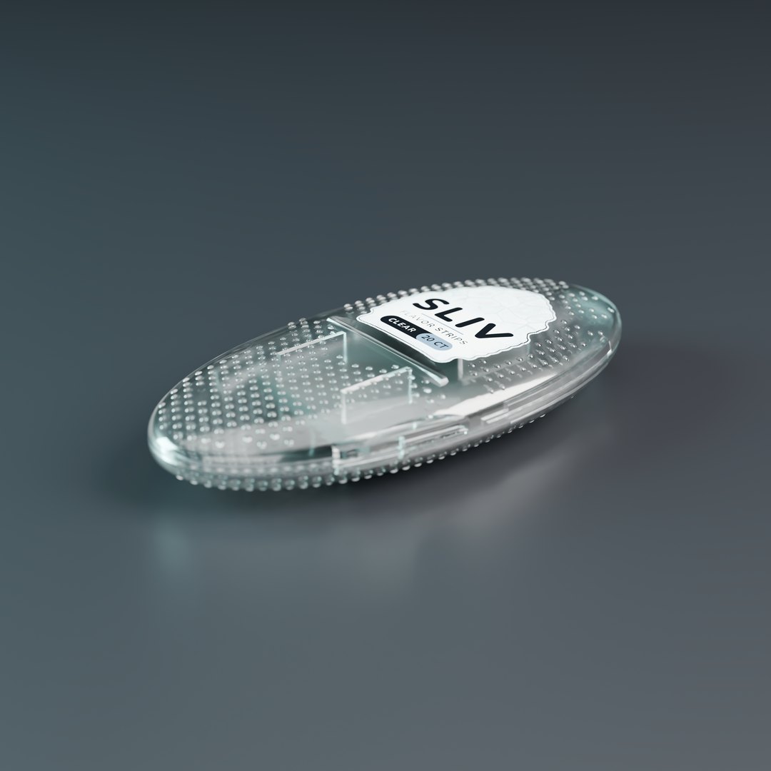 SLIV Clear case, clear stone with clear strips inside