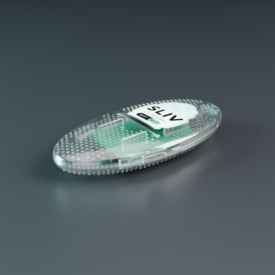 SLIV Mint case, clear stone with mint strips inside